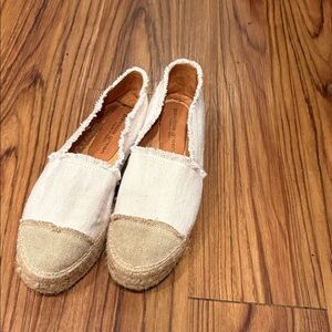 Patricia Green Cream and Tan Espadrilles